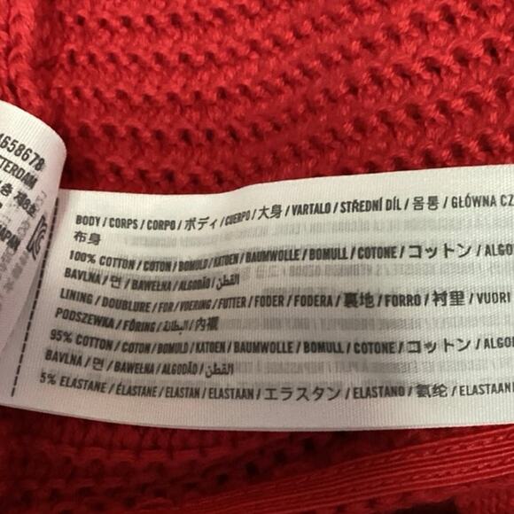 Hollister Red Sleeveless Knit Crochet Cami Camisole Bralette Crop Tank Top Sz XL - Picture 4 of 4